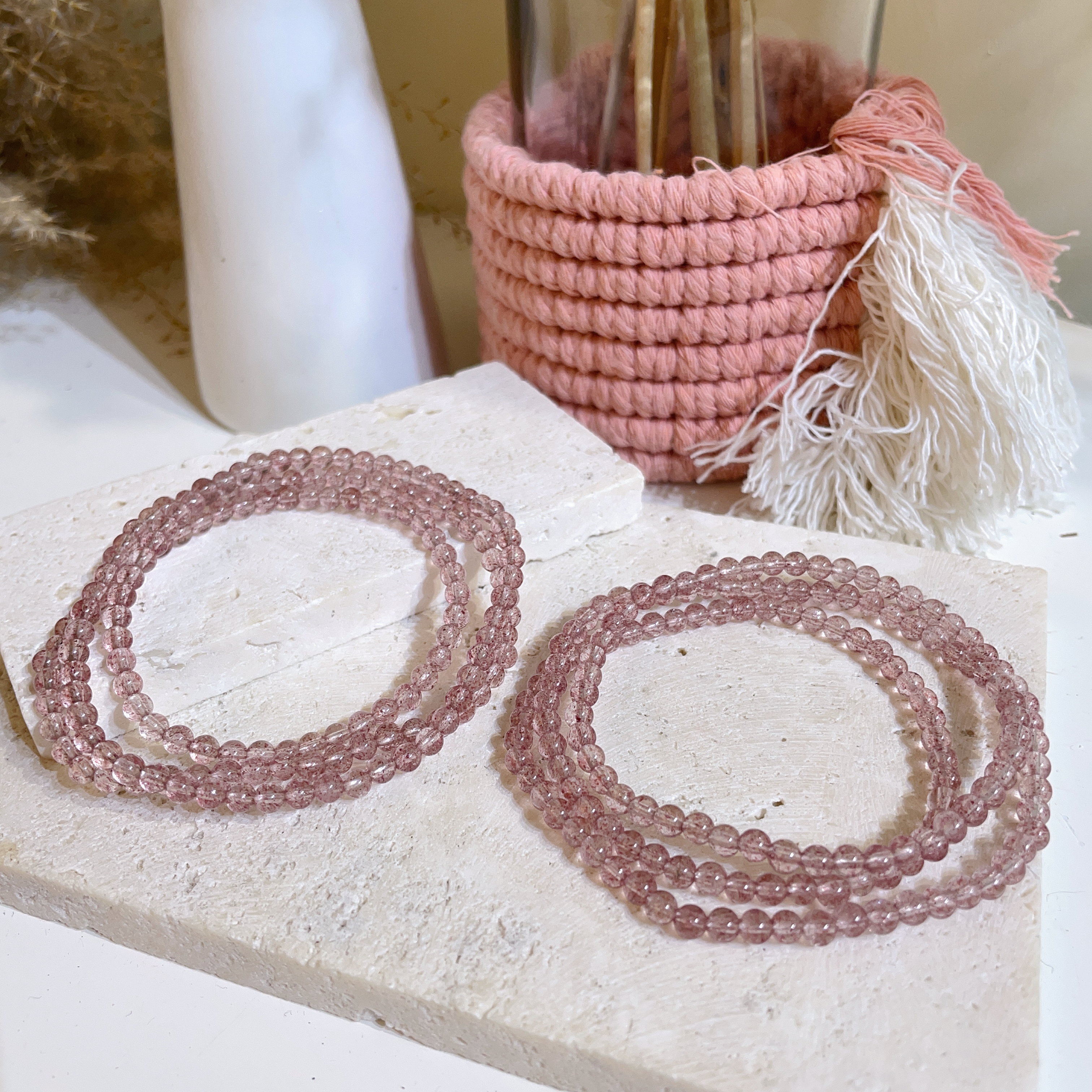 白水體草莓晶小米三圈 3mm