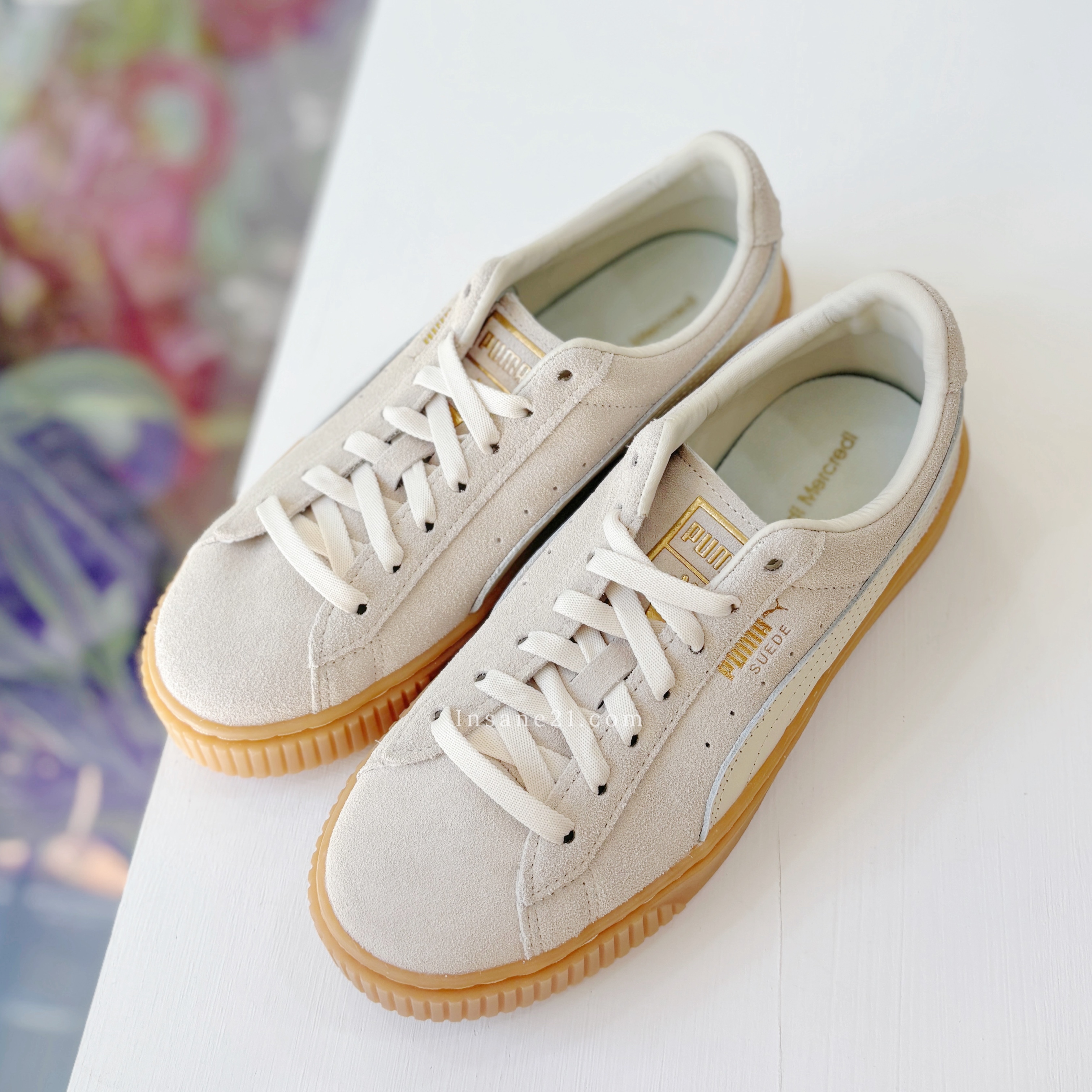 PUMA x MARDI MERCDI SUEDE PLATFORM 米白刺繡LOGO c.396259-0