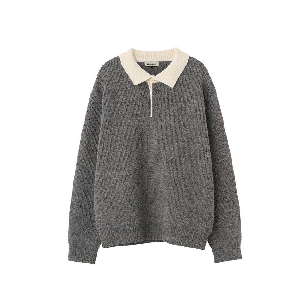 [GENERAL IDEA] MAN SOLID RUGBY POLO KNIT