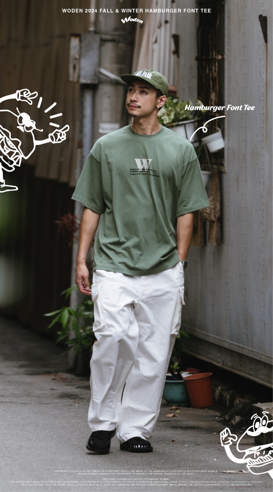 Woden Hamburger Font Tee