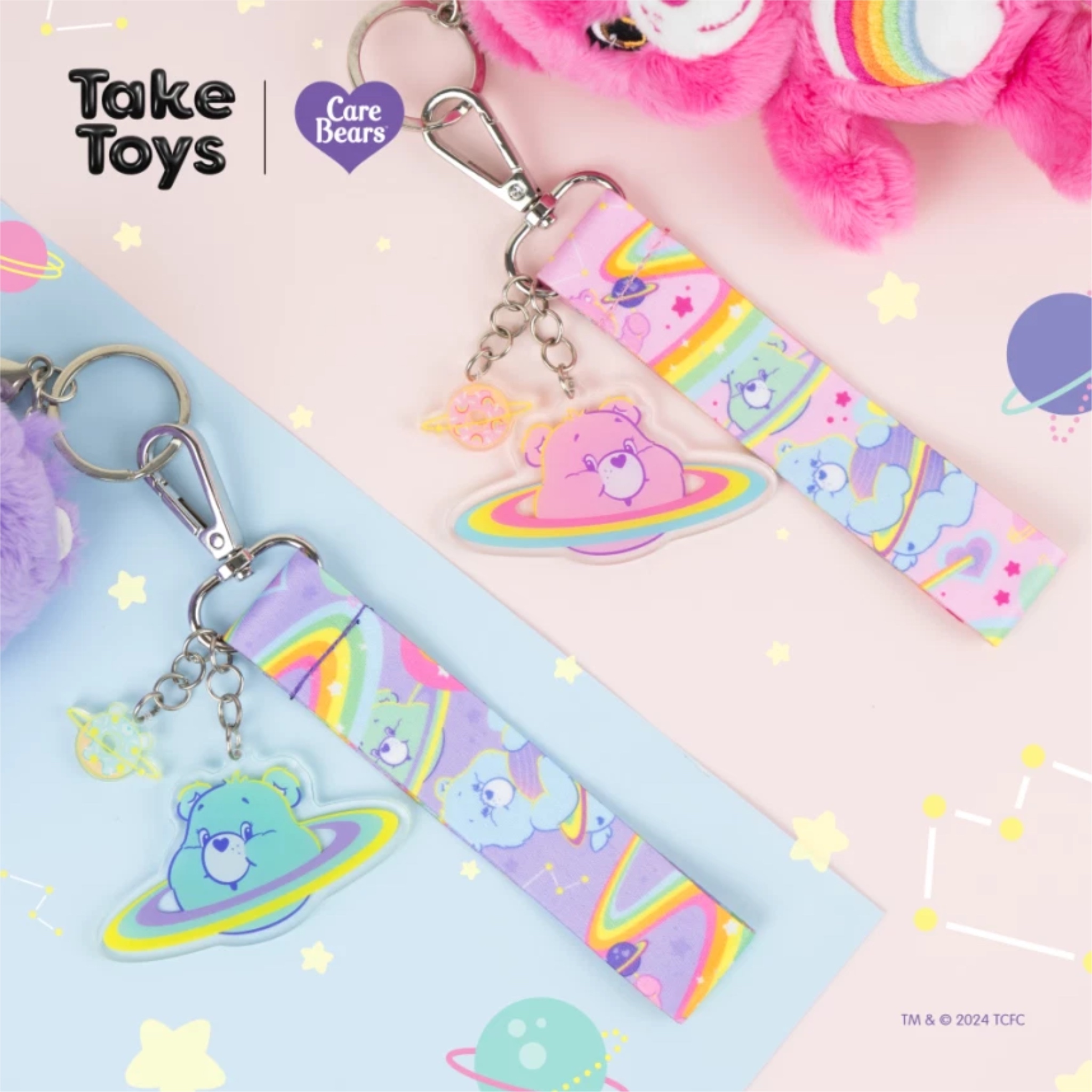 CARE BEARS 彩虹熊 緞帶 鑰匙圈 代購