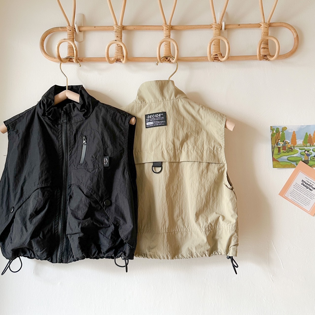 【限量】帥氣弧線防風背心