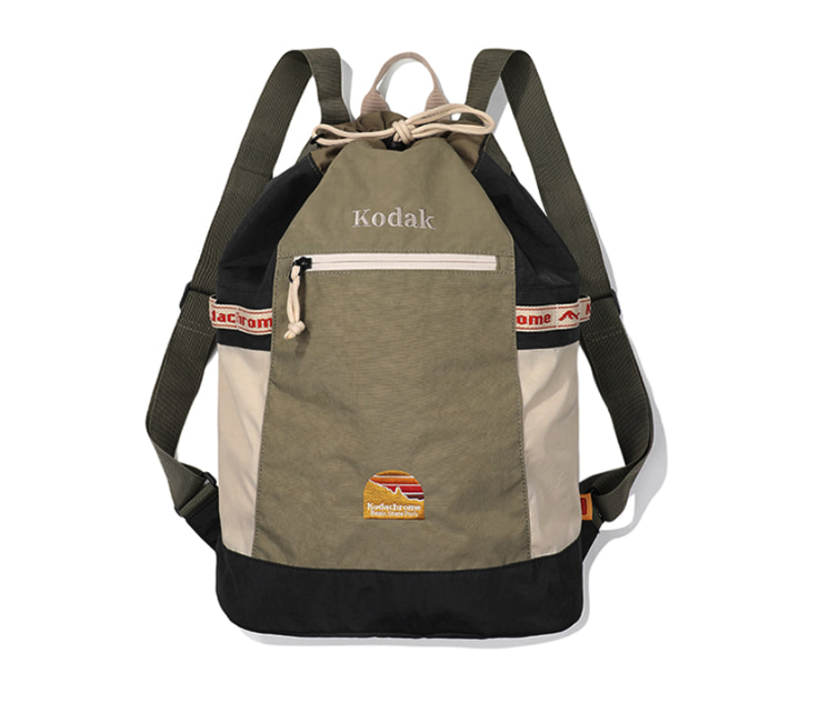 【現貨】Kodak 柯達 復古拼色 束口袋 後背包 水桶包 K4343LBG11