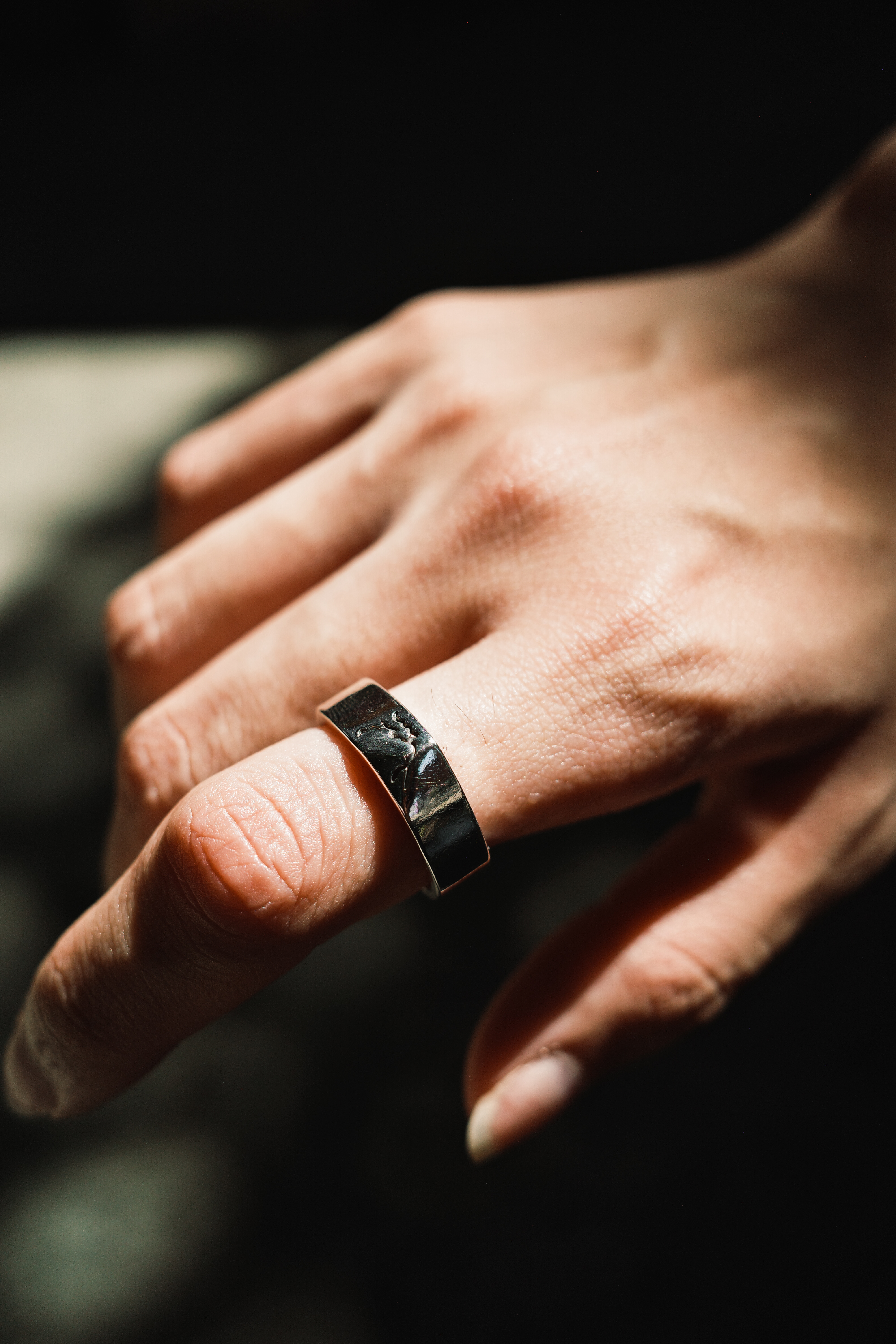 『Always_Good』裂痕 電鍍 銅戒