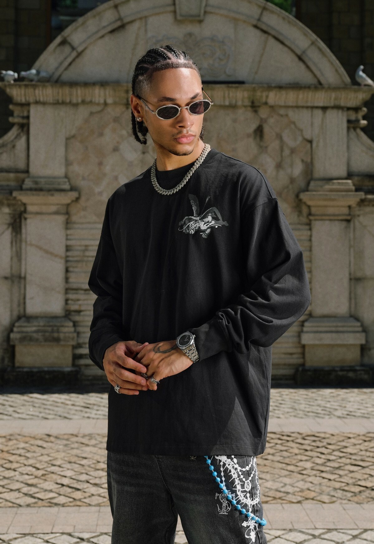 STK SmallTownKid  天使雕像 薄長袖