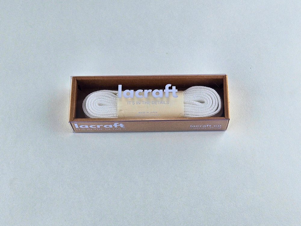 Lacraft【日本製】白色單層全棉鞋帶 - Soft