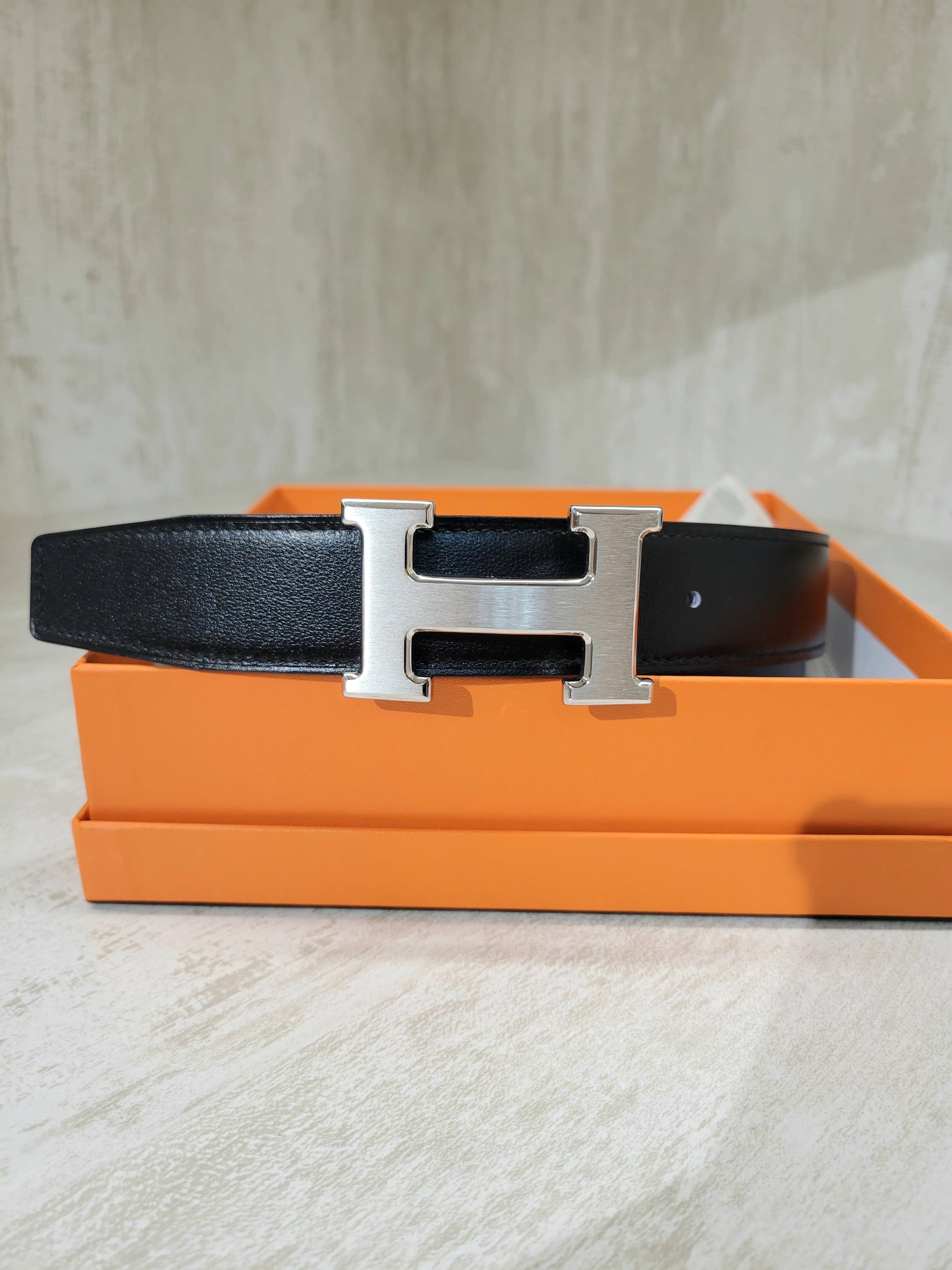 HERMES BELT NOIR/CHOCOLATE 31MM 皮帶 黑拼朱古力 31MM