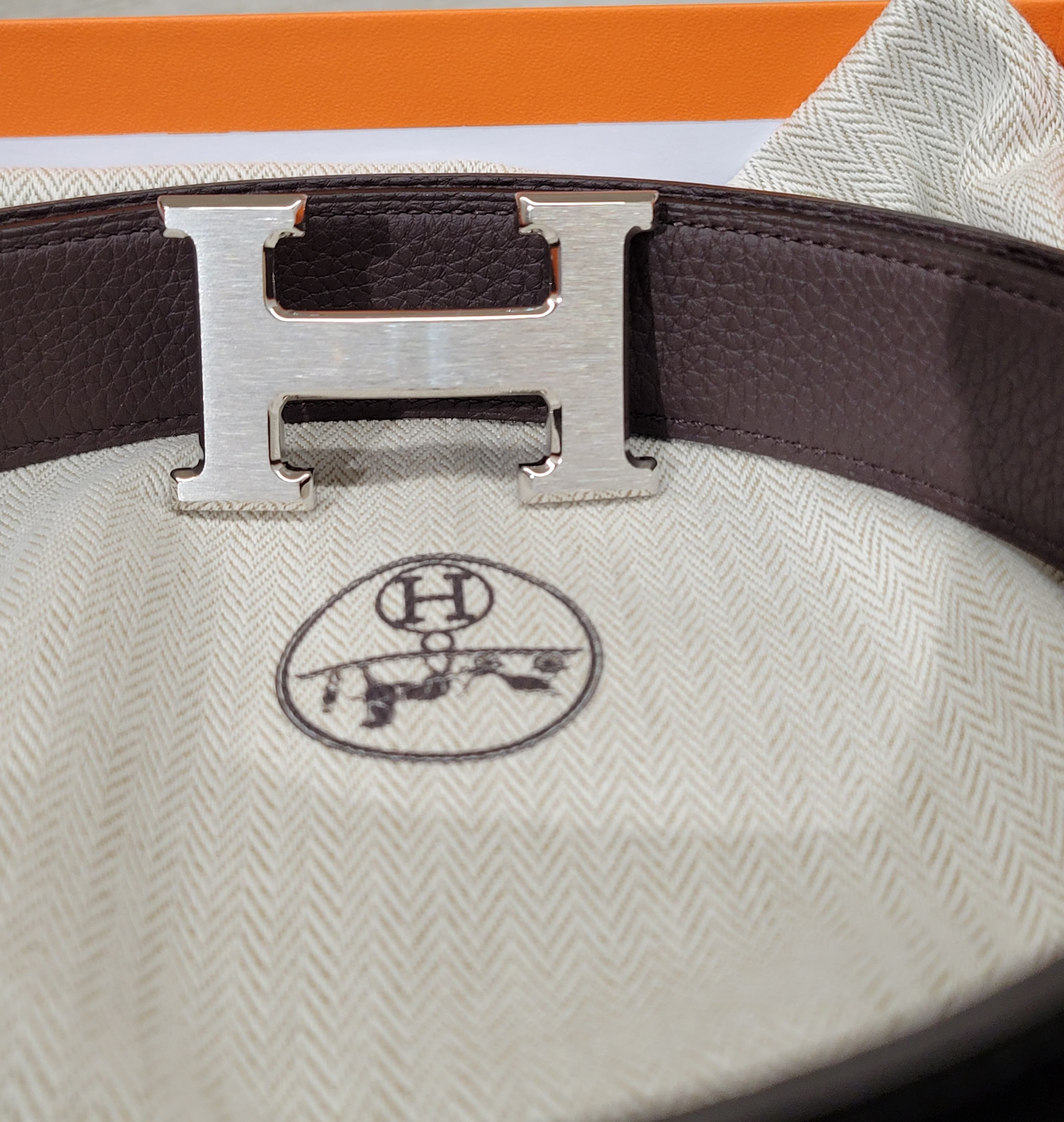 HERMES BELT NOIR/CHOCOLATE 31MM 皮帶 黑拼朱古力 31MM