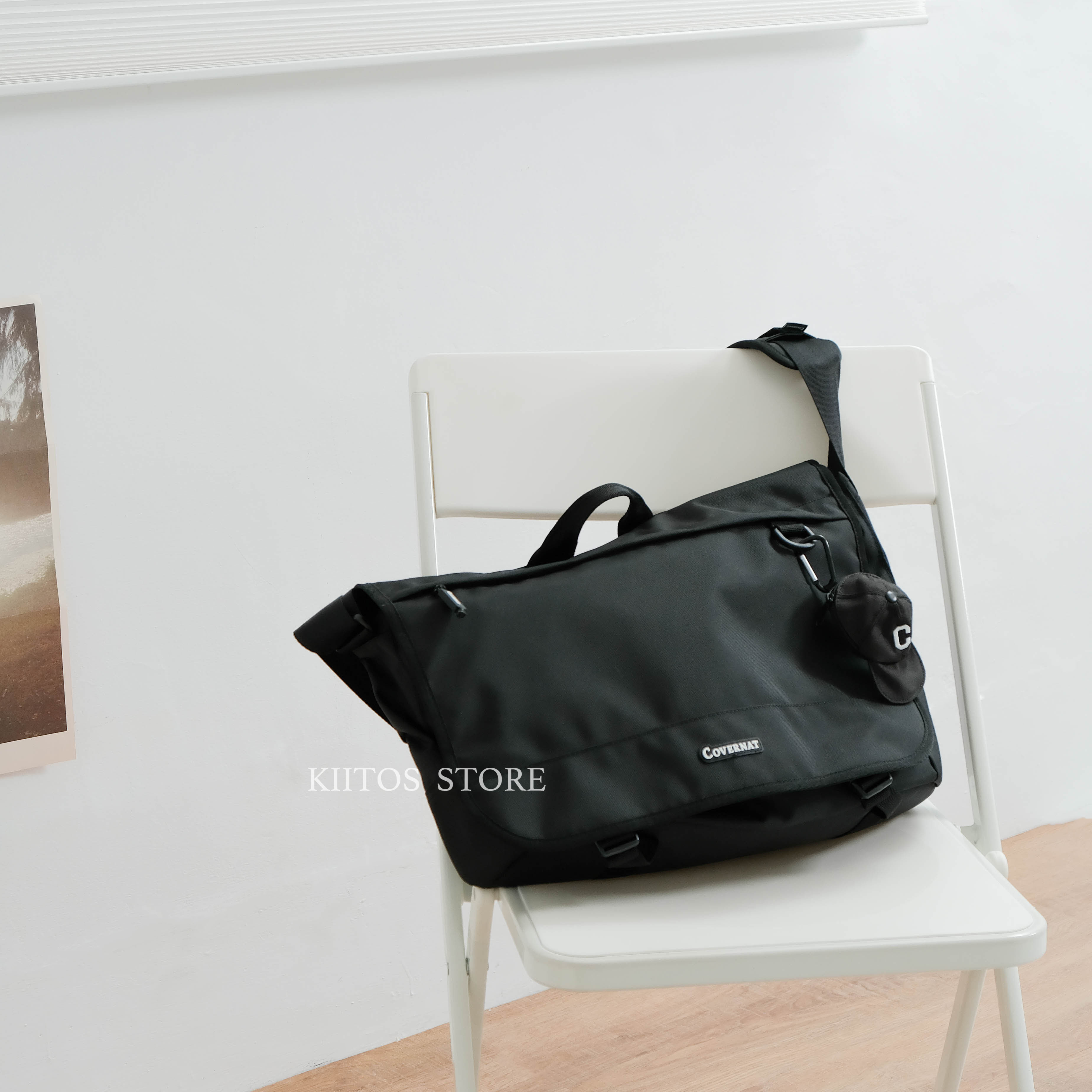 【現貨】韓國代購 Covernat 斜跨 大容量 斜背 郵差包 附贈 小帽包