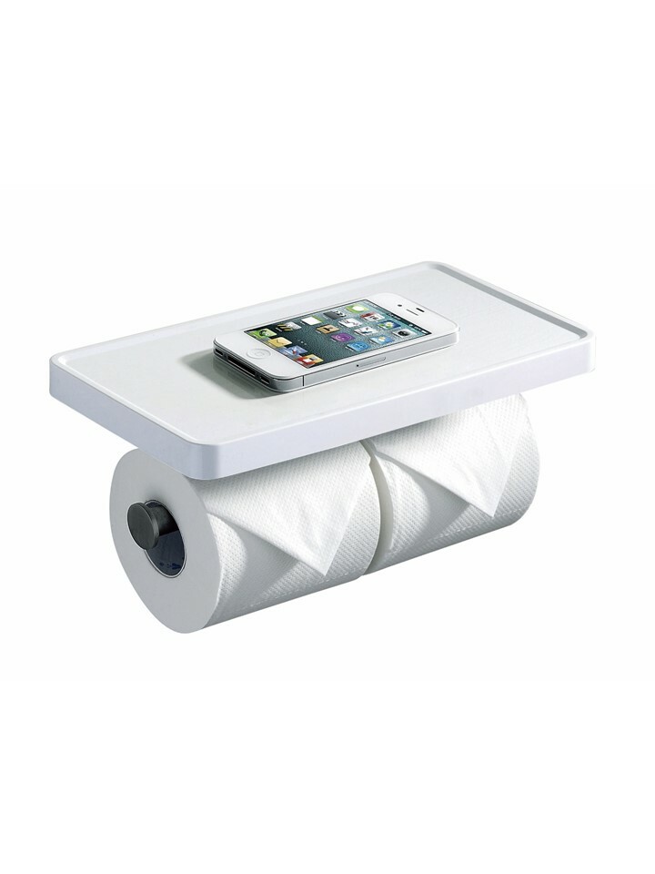 B1D-12752雙捲衛生紙架+置物平台架