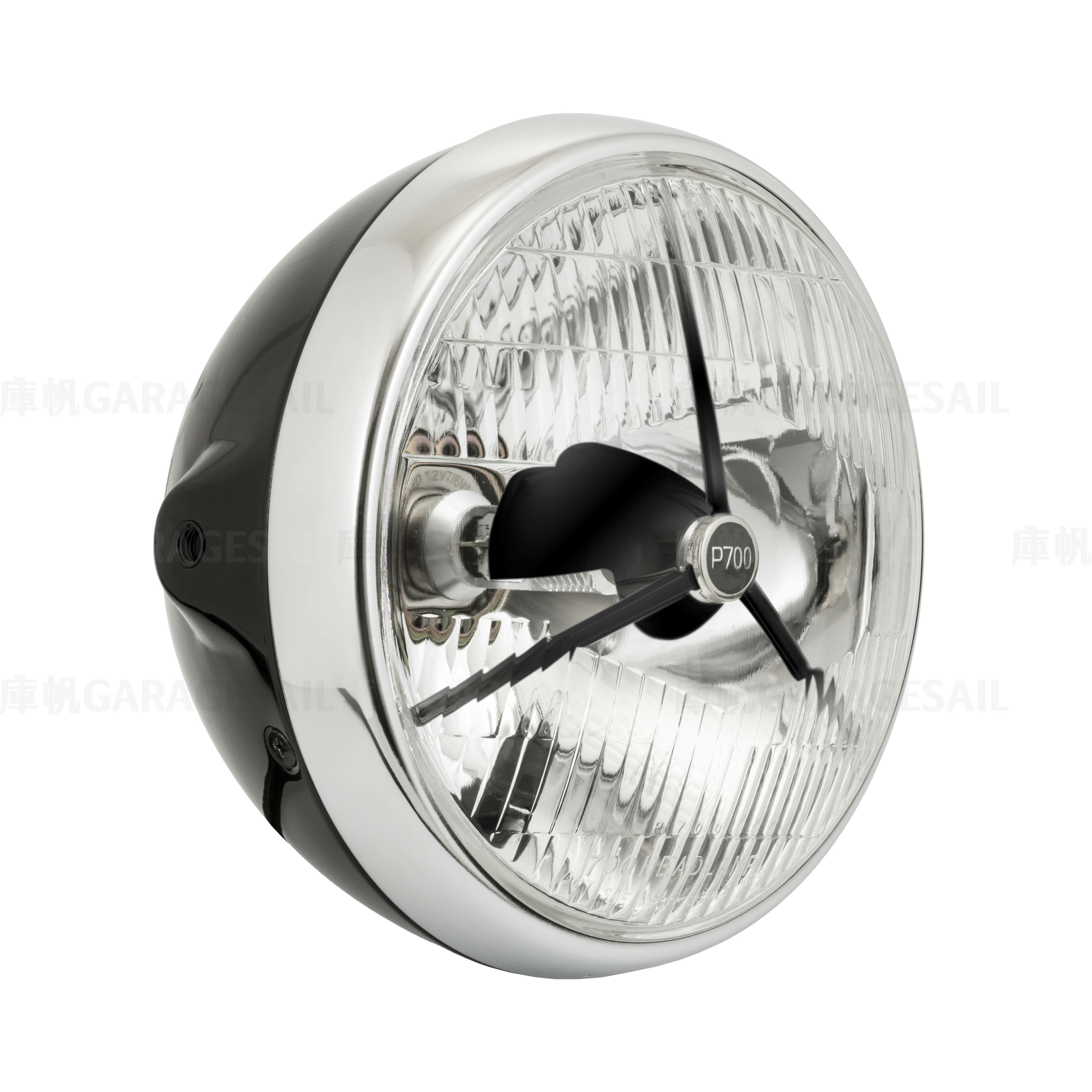 7吋圓 吊耳式 復刻P700黑爪 大燈 亮黑銀框