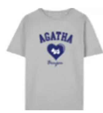 [S] AGATHA HEART LOGO PRINT 24 NEW SHORT SLEEVE T-SHIRT,GRAY, AGT845-105 (SAG18)