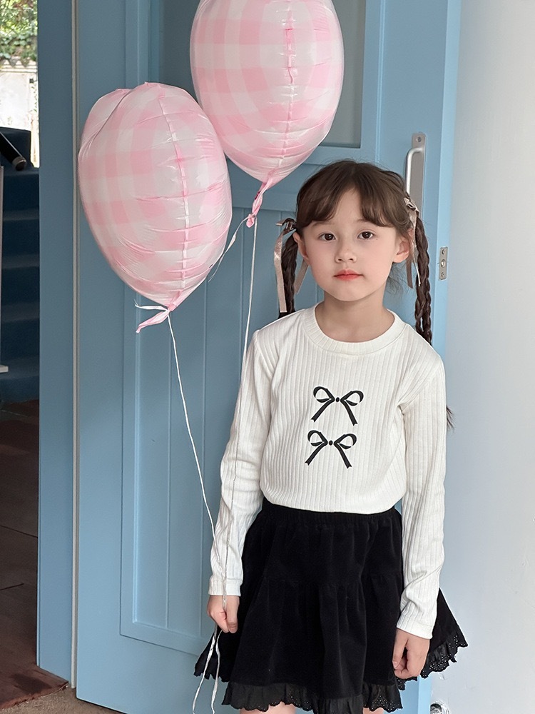 直坑條蝴蝶結上衣