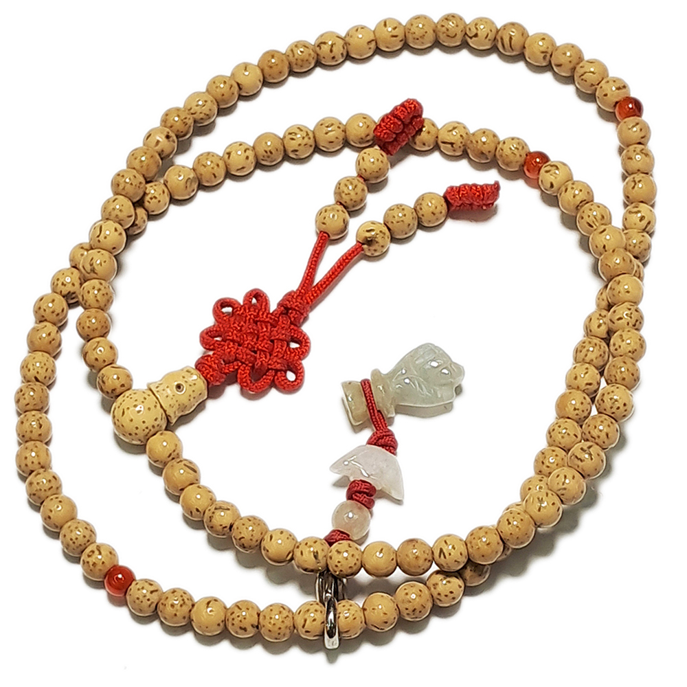 玉佛手念珠夾+星月菩提108念珠5mm【十方】134560