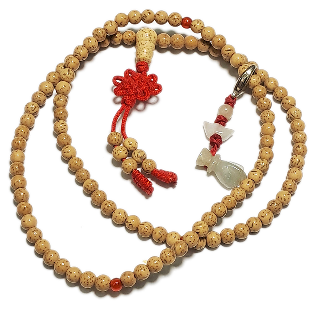 玉佛手念珠夾+星月菩提108念珠5mm【十方】134560