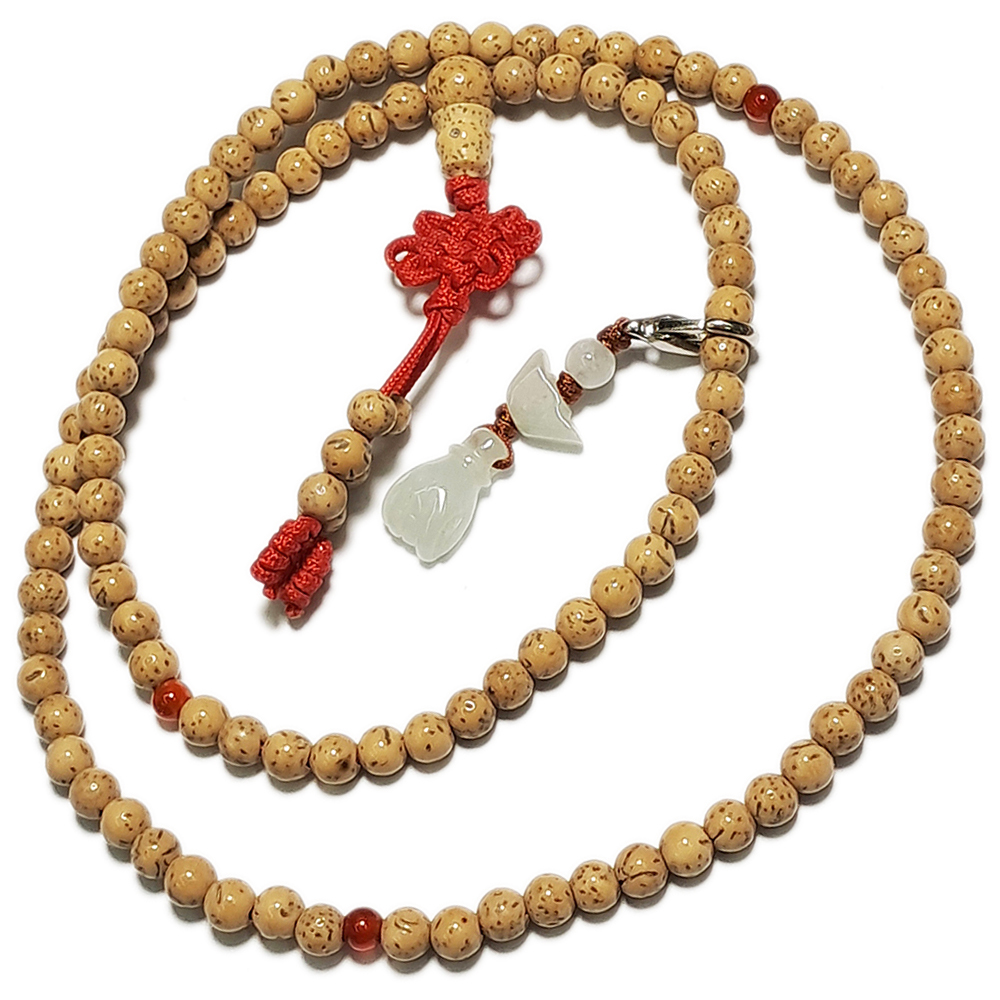 玉佛手念珠夾+星月菩提108念珠5mm【十方】134561