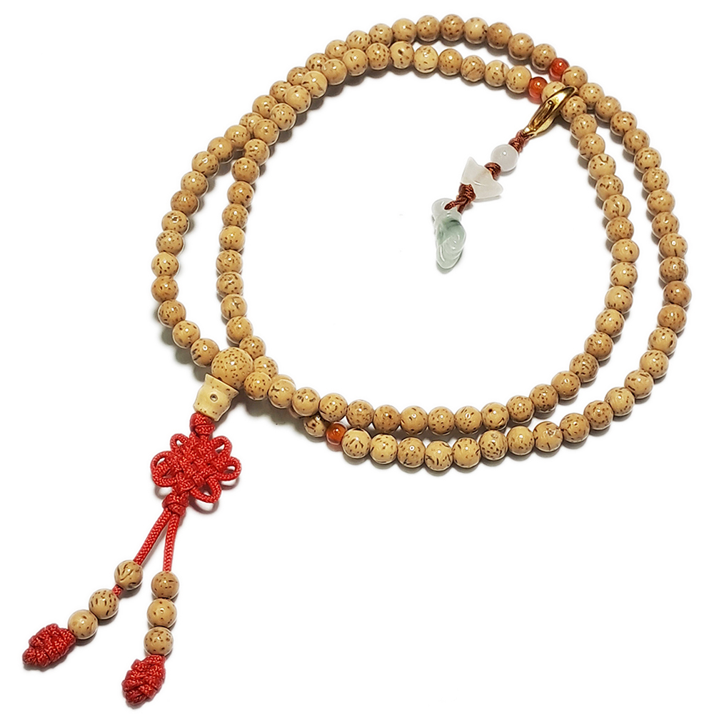 玉佛手念珠夾+星月菩提108念珠5mm【十方】134562