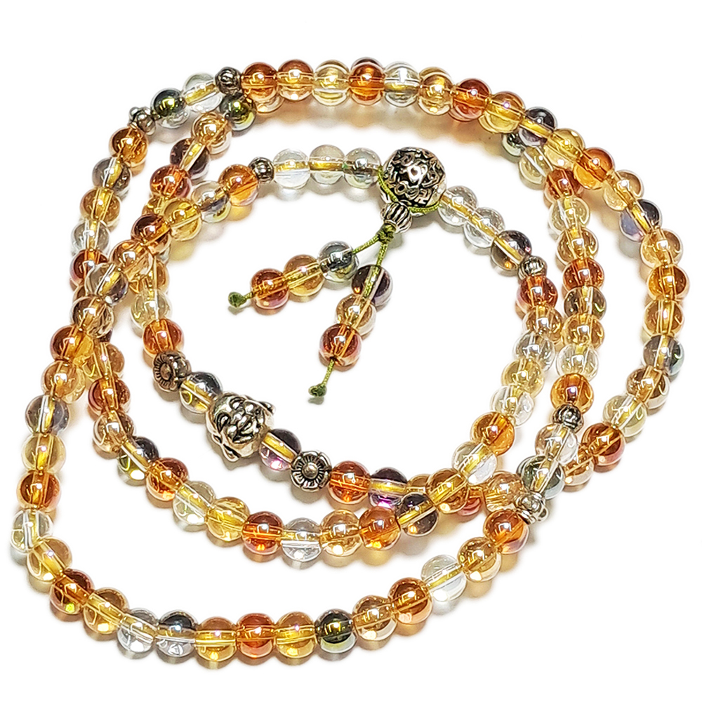 彌勒佛+珍珠光七寶琉璃108念珠6mm【十方】141714