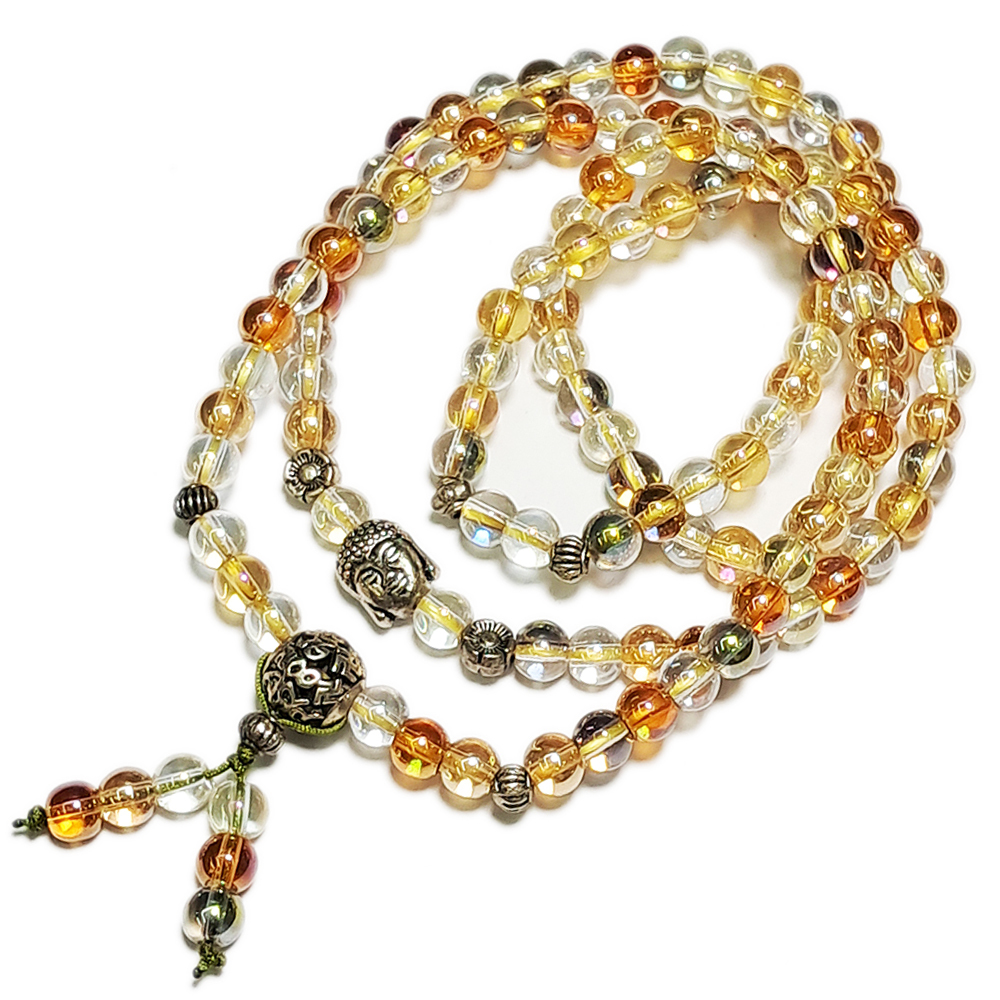 佛首+珍珠光七寶琉璃108念珠6mm【十方】143818