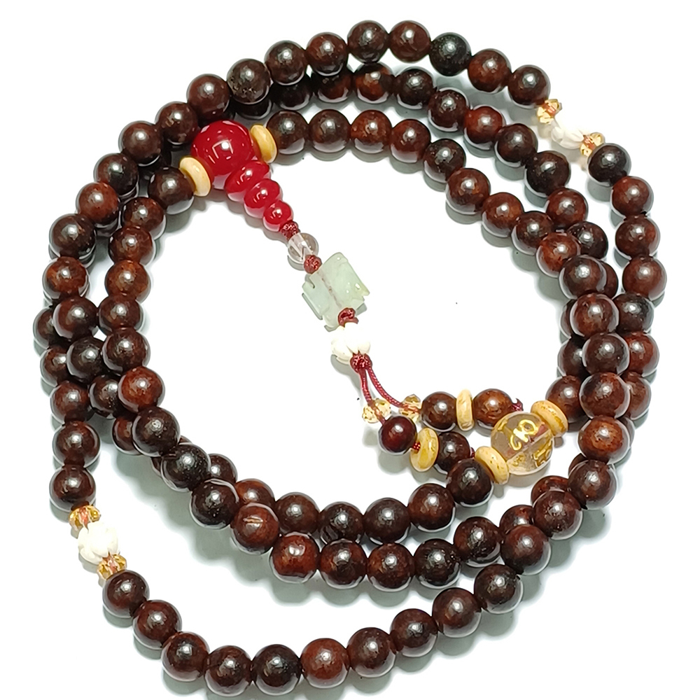 硨磲{蓮花}&紫檀108念珠6mm【十方】121259