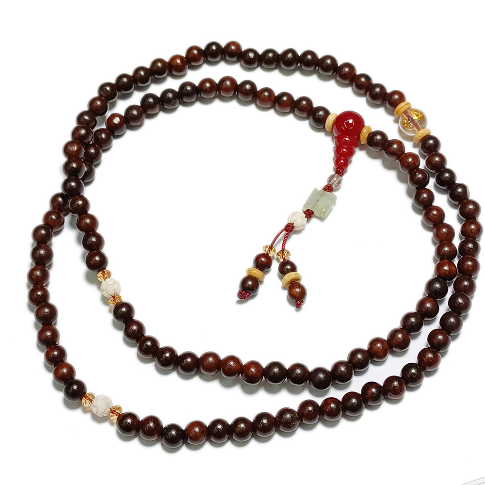 硨磲{蓮花}&紫檀108念珠6mm【十方】121259