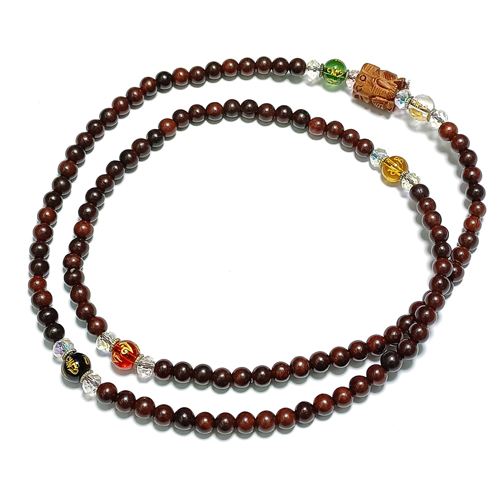 開運吉象(祥)&五行珠&紫檀108念珠6mm【十方】131201
