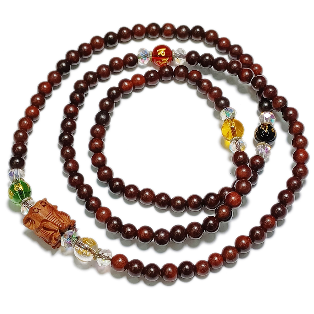 開運吉象(祥)&五行珠&紫檀108念珠6mm【十方】131201