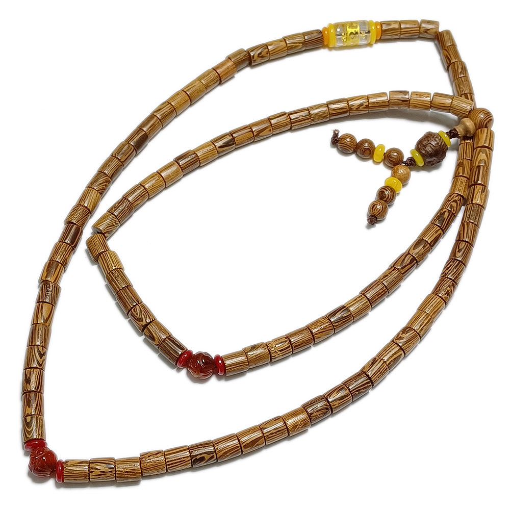 六字真言(水晶)+黑翅木108念珠6*7mm【十方】140611