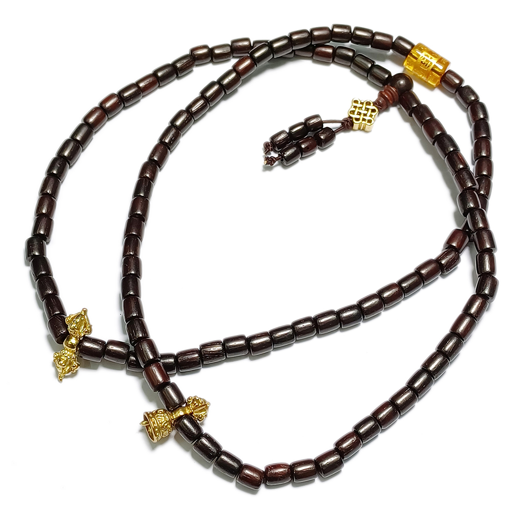 金剛鈴杵+大葉紫檀筒珠108念珠6mm【十方】142715