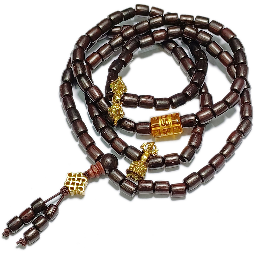 金剛鈴杵+大葉紫檀筒珠108念珠6mm【十方】142715