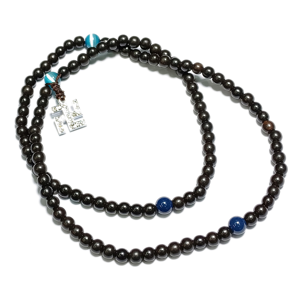 卍鑲鑽+黑檀木108念珠5mm【十方】146612