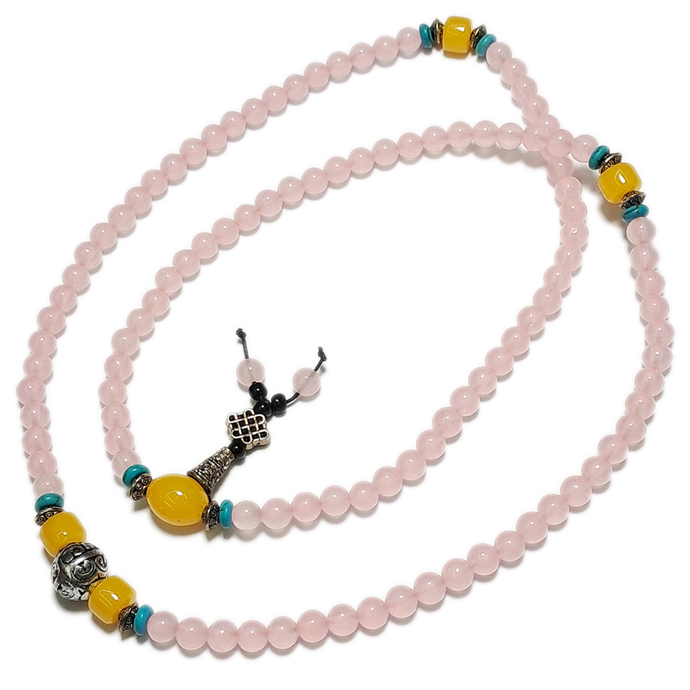 蜜納&粉晶108念珠6mm【十方】148954