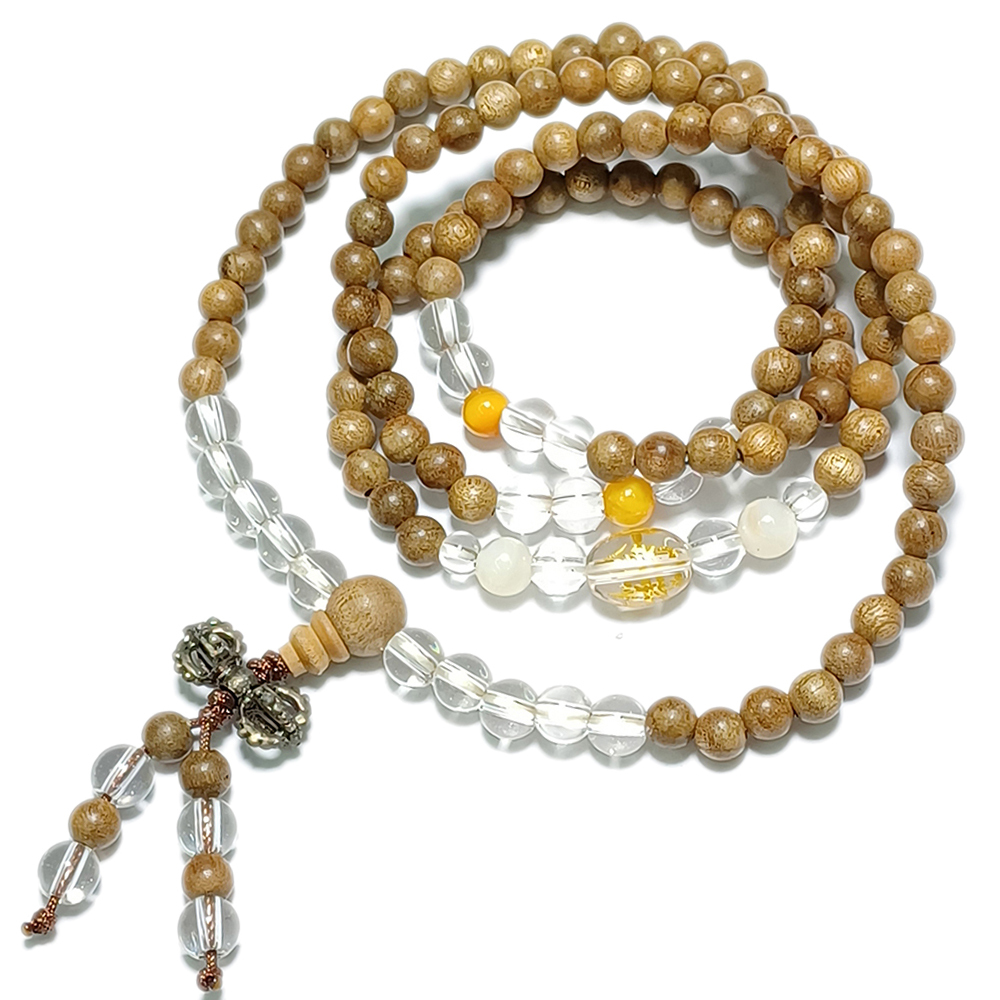 金剛杵+金絲楠木108念珠6mm【十方】150333