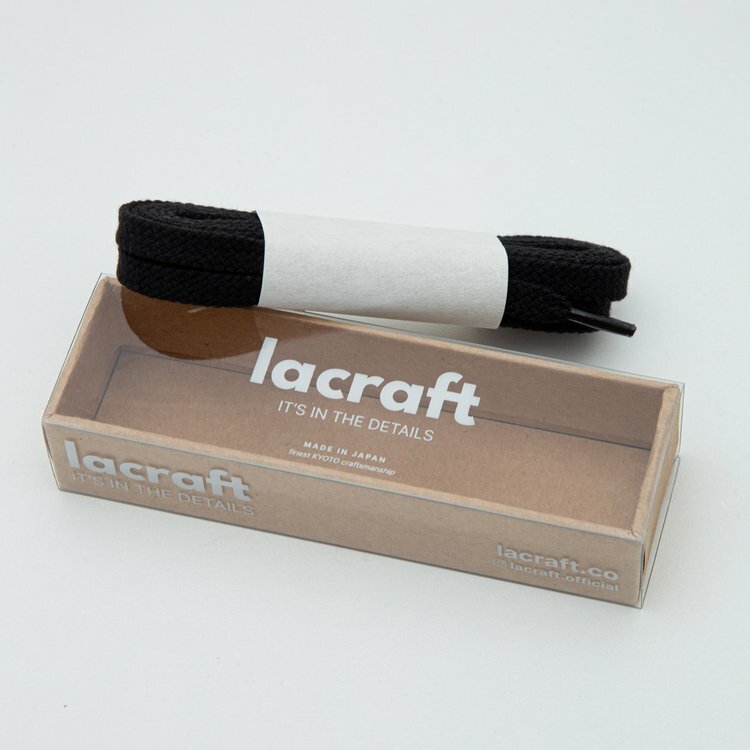 Laceraft【日本製】雙層全棉鞋帶 - Solid Black