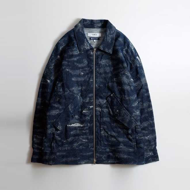 ON SALE LAST PCS : FDMTL JAPAN 2024 A/W JACQUARD DENIM BLOUSON RINSE - PRE ORDER ITEM (預訂中)