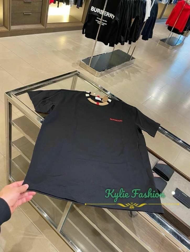 BBR 黑色 經典格仔圓領 短袖Tee