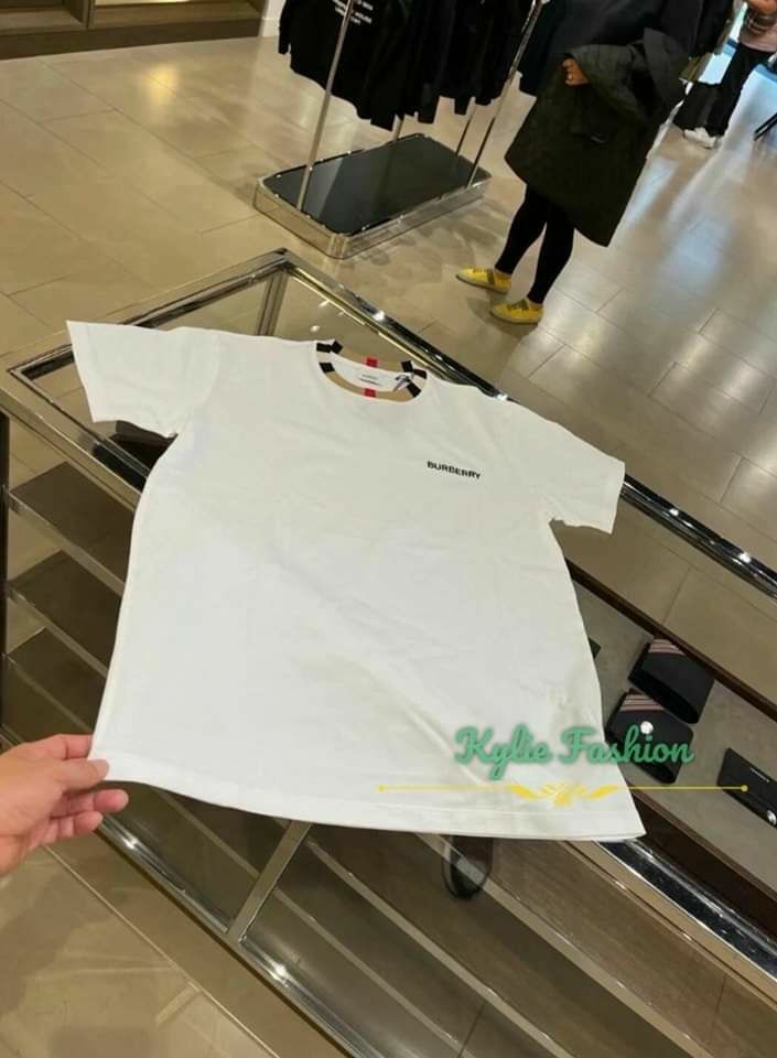 BBR 白色 經典格仔圓領 短袖Tee