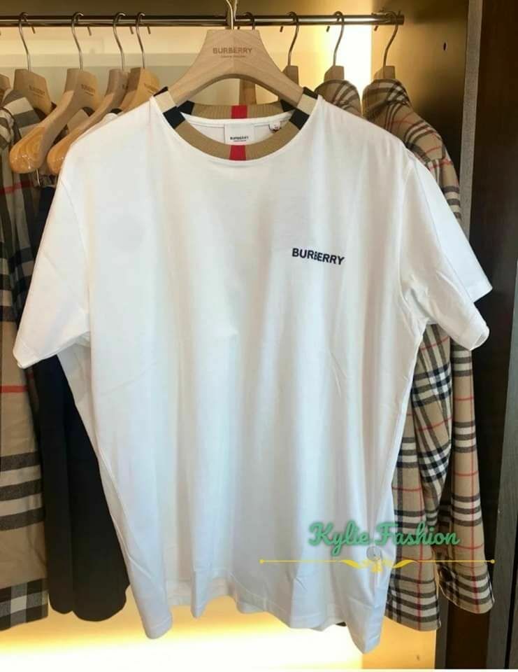 BBR 白色 經典格仔圓領 短袖Tee