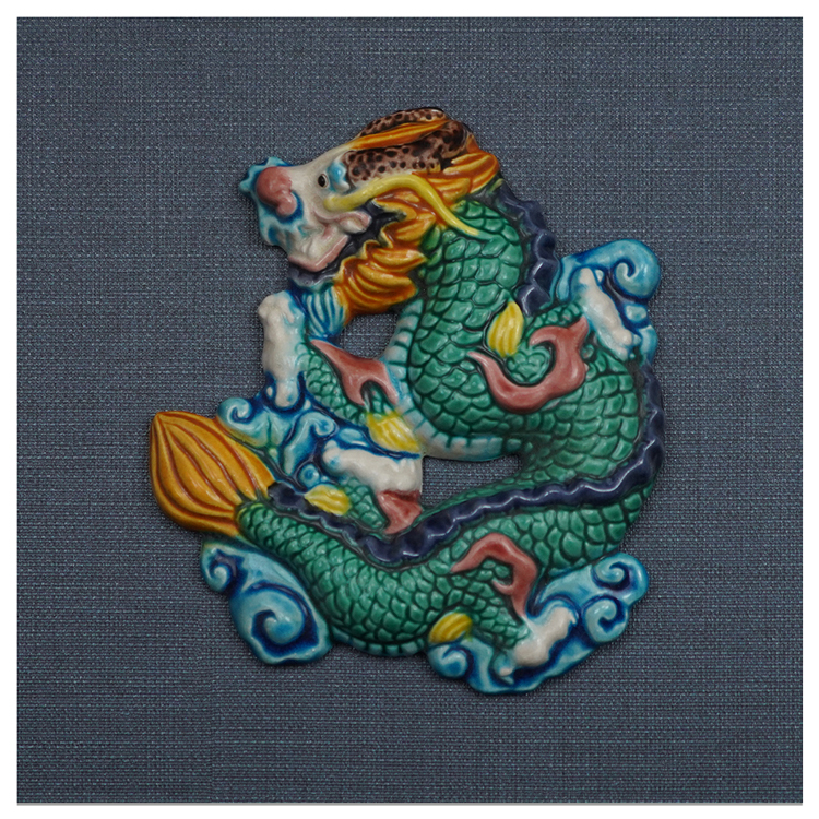 鹿港窯禮品館 台灣傳統工藝之美 無邊際框設計的祥龍獻瑞 擺飾和獎牌