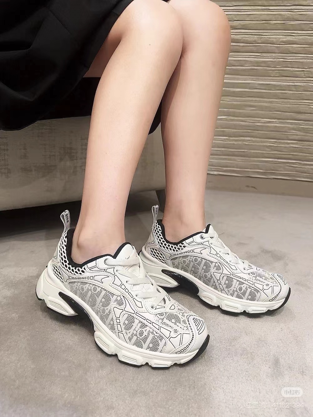 Dior👩‍🦰 Vibe 字母拼接提花低幫增高老爹鞋  -T