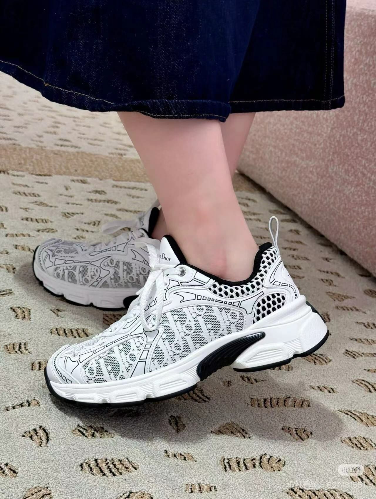 Dior👩‍🦰 Vibe 字母拼接提花低幫增高老爹鞋  -T