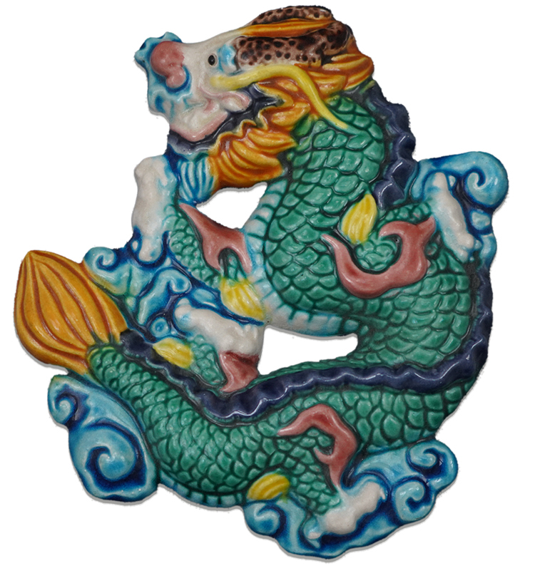 鹿港窯禮品館 台灣傳統工藝之美 無邊際框設計的祥龍獻瑞 擺飾和獎牌