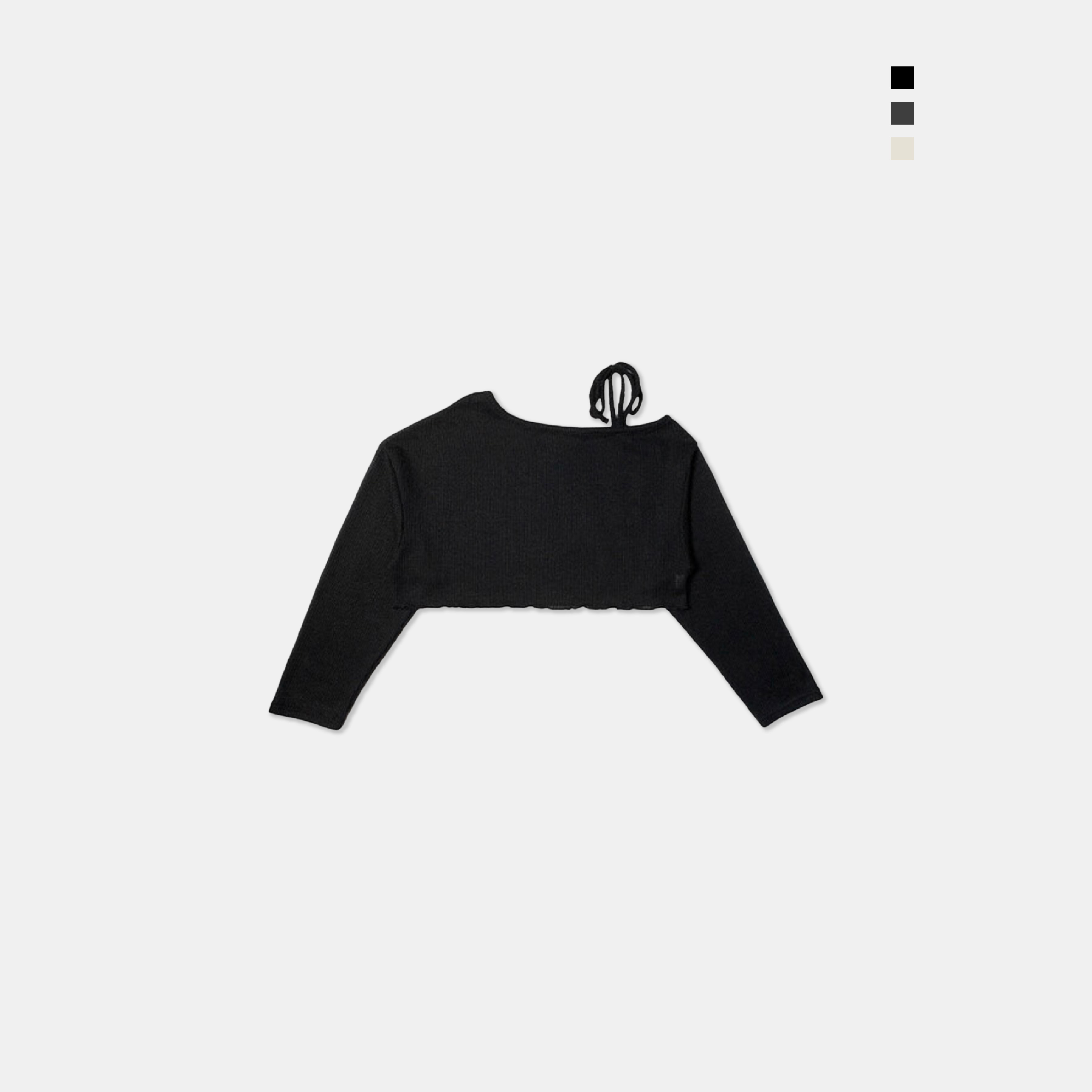 韓國 甜辣 斜肩 捲邊 短版 針織 薄長袖