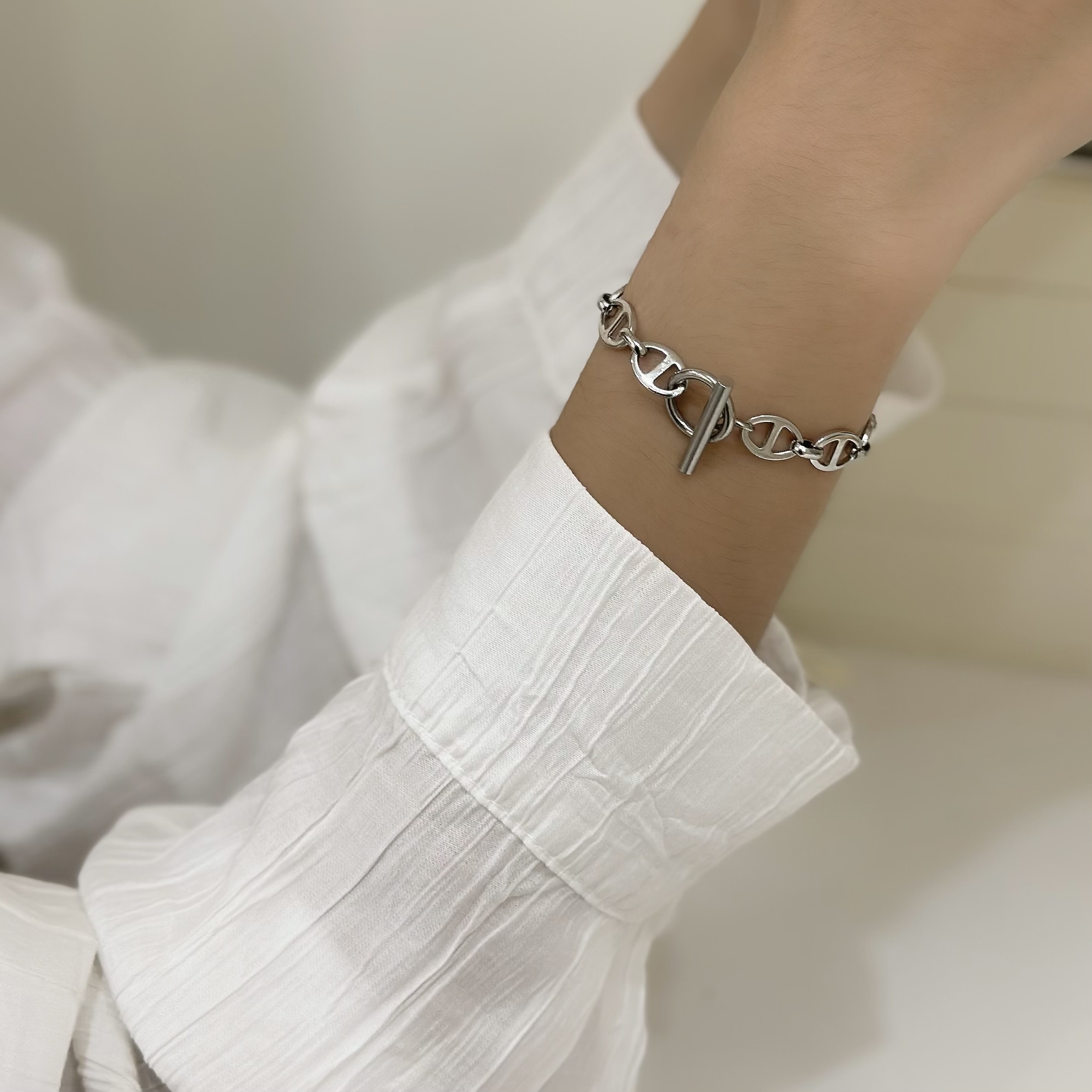 【鈦鋼】豬鼻ot扣手鏈