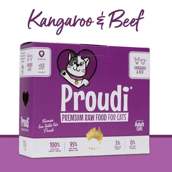 Proudi 急凍生肉貓糧 袋鼠牛肉配方