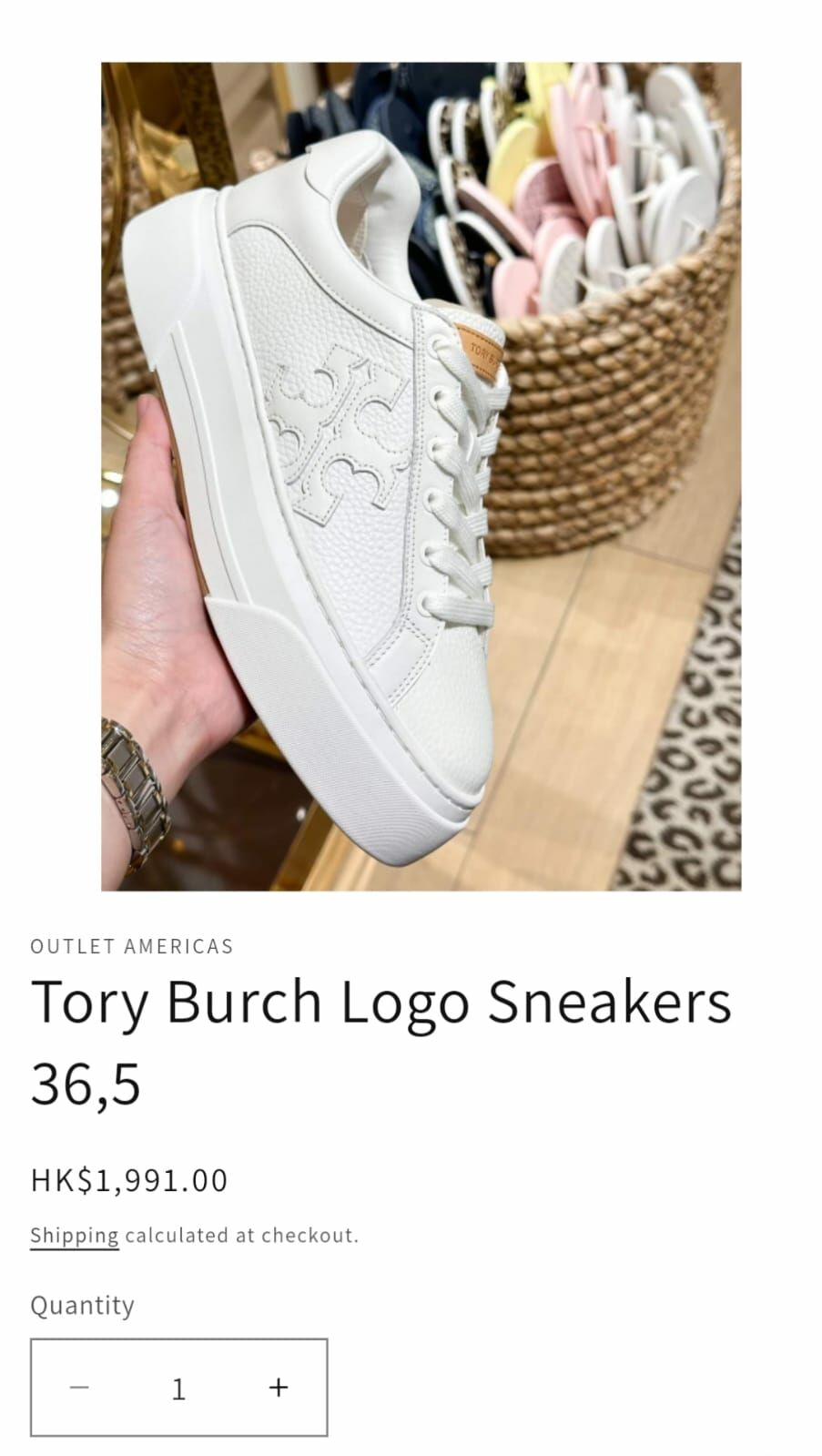 Tory Burch全真皮厚底小白鞋