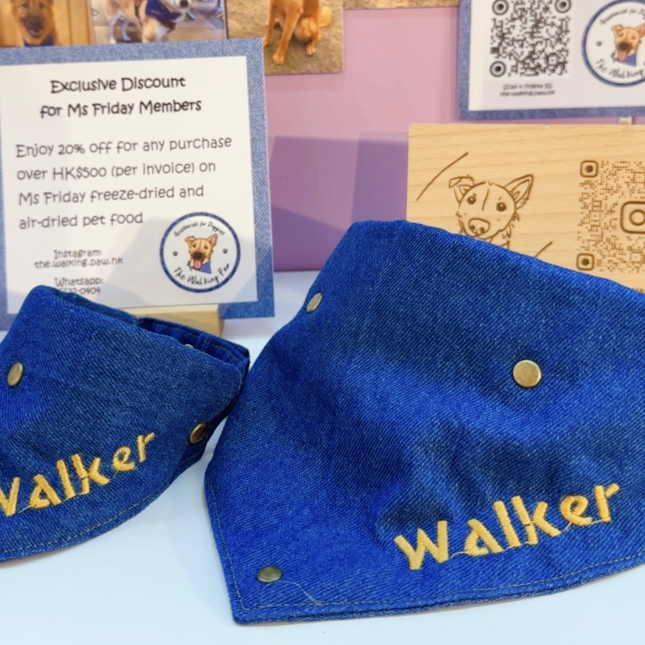 獨一無二專屬刺繡牛仔布巾巾*消費滿$500可八折購買