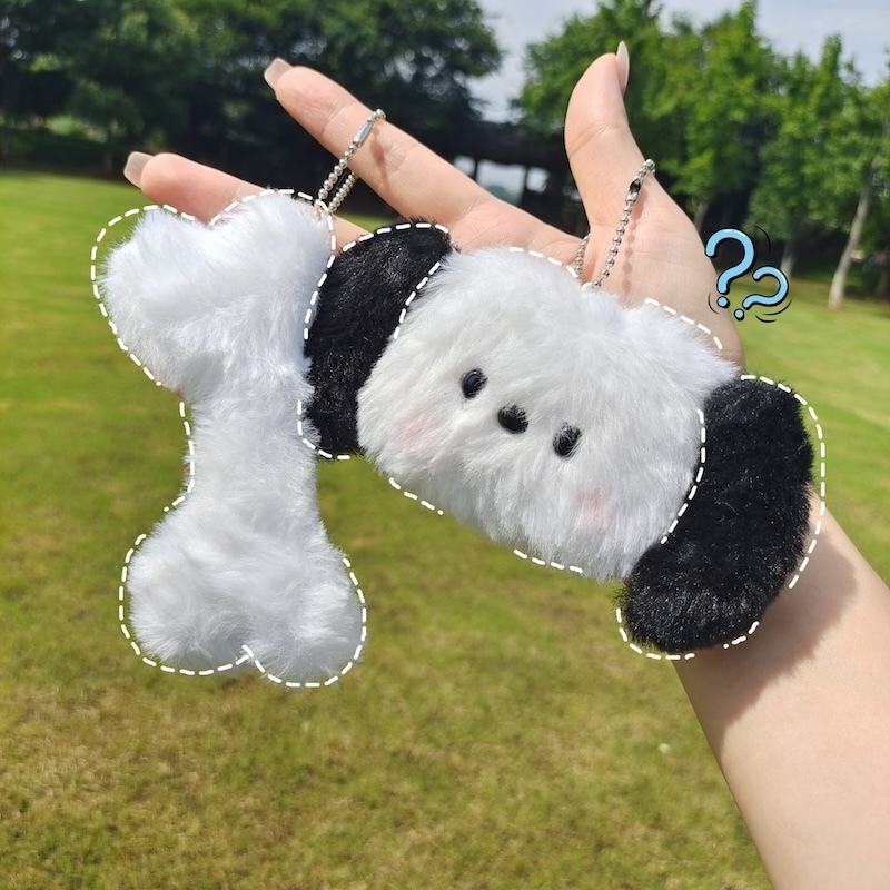 《92203》大黑耳狗狗骨頭吊飾