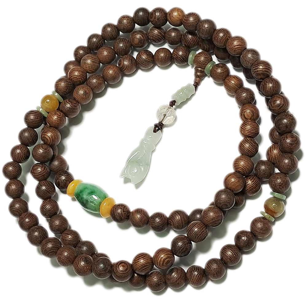 玉佛手&黑翅木108念珠8mm【十方】124958