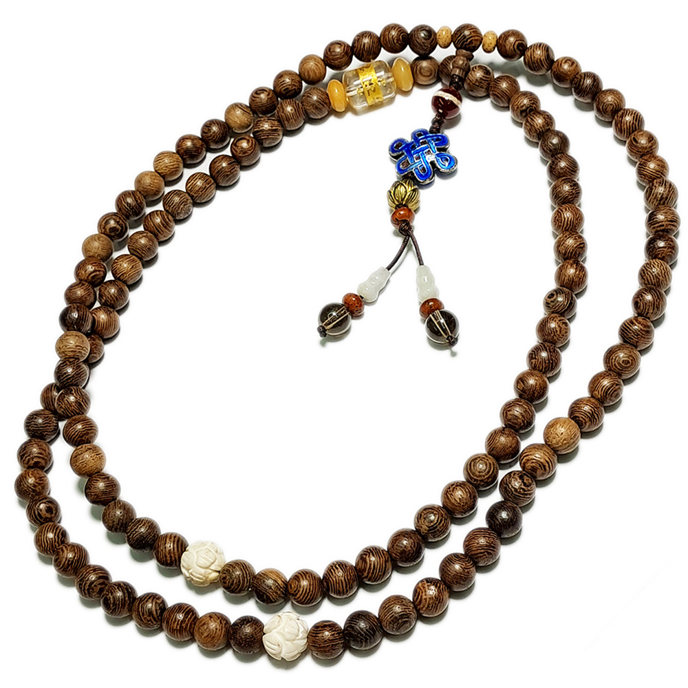 吉祥結{琺瑯}&黑翅木108念珠8mm【十方】129962